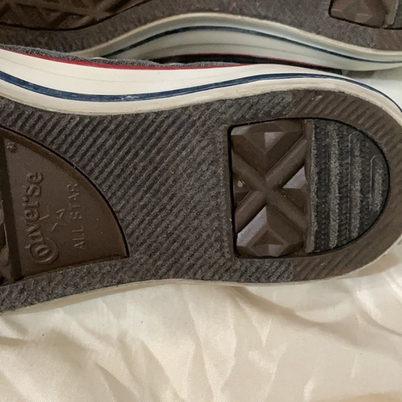 Converse Stone Wash Gray and Red Hi-Top - Picture 6 of 9